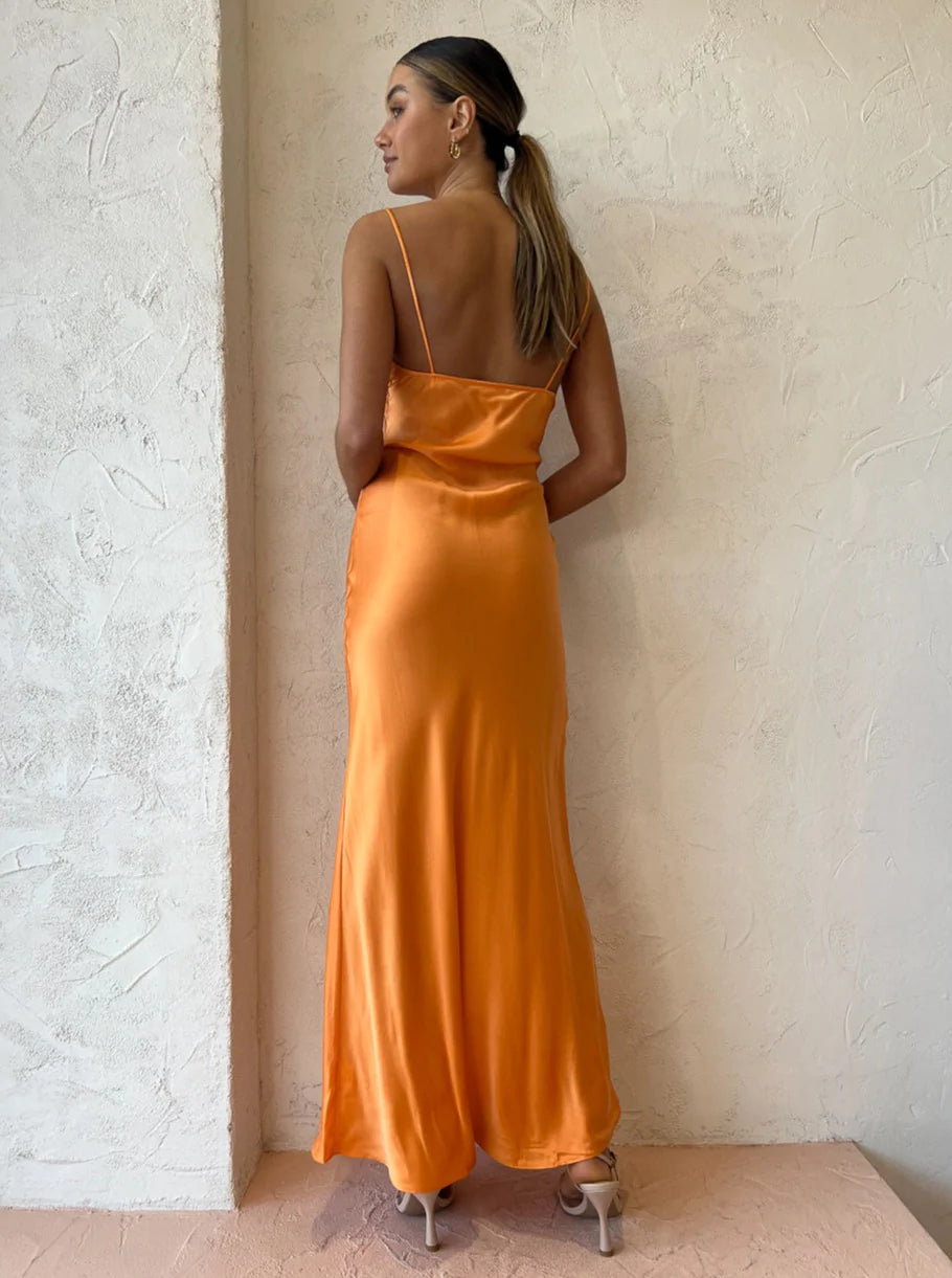 AMBER V MAXI DRESS | ORANGE